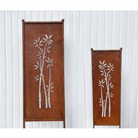Edelrost Sichtschutz Bambus Motiv 116x33cm/162x53cm Zum Stecken Gartenstecker Gartendeko Rost Metall Zaun Paravent Baum Rostige Deko von Edelrostwelt