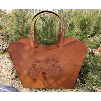 xl Edelrost Handtasche Mit Pusteblume 42x45cm Große Tasche Zum Bepflanzen Rost Pflanztasche Blumentopf Windlicht Gartendeko von Edelrostwelt
