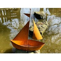 xl Edelrost Schiff 64x54cm Segelschiff Zum Bepflanzen Rost Pflanzschale Blumentopf Windlicht Gartendeko Maritime Deko von Edelrostwelt