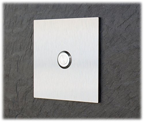 Designer Klingel Türklingel Klingelplatte Edelstahl V2A 100mm x 100mm qm3 von ETF