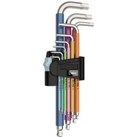 6kt.Winkelschraubendrehers. 9tlg SW1,5-SW10 Edelstahl farbcod.3950 SPKL/9SMWera von Wera