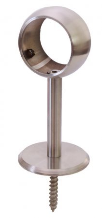 Edelstahl Handlaufstütze mit Ring 42,4 mm - Stiftlänge: 68 mm - inkl. Stockschraube und Dübel, V2A (S010452) von Edelstahldiscounter