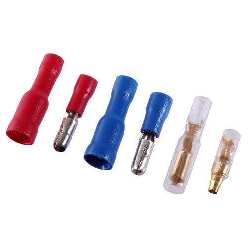50x Rundstecker SET Rundhülse Rundsteckhülsen 3,5mm 4mm 0,5-2,5mm² Kabelschuh (Rot) von Edelstahlmarkenshop