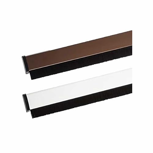 Onpira® Automatische Türbodendichtung mit Zugluft-Stopp – Aluminium-Bürstendichtung in Weiß oder Braun, selbstnivellierend, ideal für Innen- und Außentüren (Braun) von Edelstahlmarkenshop