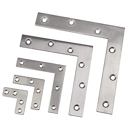 Edelstahl L Blech Eckwinkel Verbinder in 5 Größen (40x40mm (10x)) von Edelstahlmarkenshop