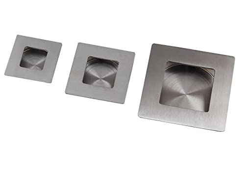 Edelstahl Muschelgriff Quadratisch in 3 Größen auswählbar (70x70mm) von Edelstahlmarkenshop