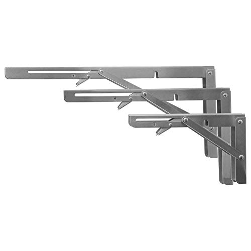 Schwerlast Regalträger klappbar in Edelstahl in 5 Grössen auswählbar bis 120kg (350mm) von Edelstahlmarkenshop
