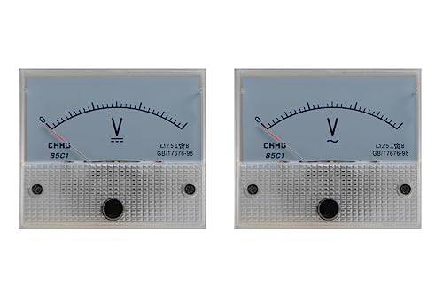 Edelstahlshop Voltmeter AC/DC Einbauinstrument Auswahl: Volt 3V – 500V Gleich oder Wechselspannung (Gleichspannung 0-5V) von Edelstahlshop
