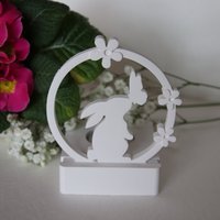 Deko Ostern Häschen Raysin Kerzenständer Set Teelicht von Edelstahlschild