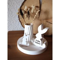 Deko Ostern Hasen Und Vase Set Raysin von Edelstahlschild