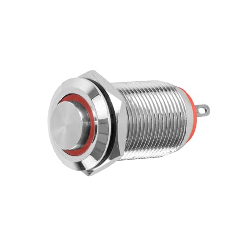 Taster oder Schalter 12V mit LED Beleuchtung (in 5 Farben), 2 Größen (12 oder 16mm) auswählbar (12mm Schalter, Rot) von Edelstahlshop
