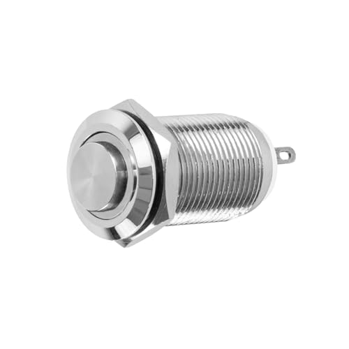 Taster oder Schalter 12V mit LED Beleuchtung (in 5 Farben), 2 Größen (12 oder 16mm) auswählbar (12mm Taster, Weiß) von Edelstahlshop