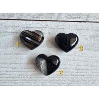 Schwarzer Onyx Achat Herz Erinnerungsstein Schwarzer Onyx Achat Herz Erinnerungsstein von EdelsteinchenWelt