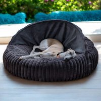 Hundebett - Bezug Mit Stehendem Deckel Aus Luxus Kunstpelz, Für Hunde Die Sich Gerne Einkuscheln von EdelundSchnell