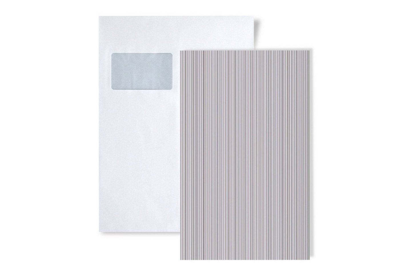 Edem Papiertapete S-598-20, gestreift, matt, unifarben, (1 Musterblatt, ca. A5-A4), grau, hell-grau, silber von Edem