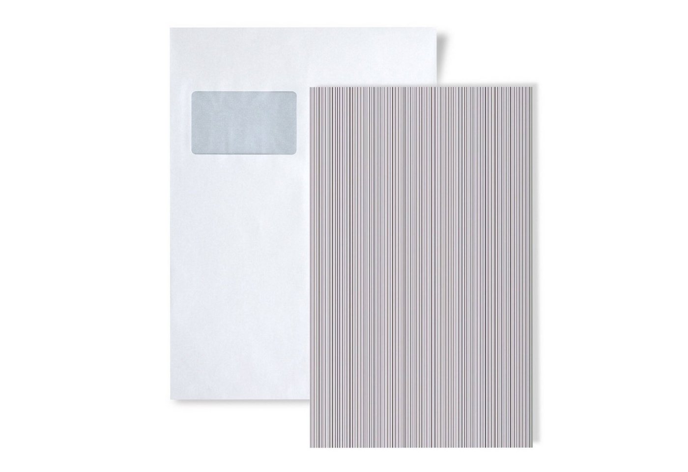 Edem Papiertapete 1 MUSTERSTÜCK S-598-20 DIN A4 MUSTER der Uni Tapete, gestreift, matt, unifarben, (1 Musterblatt, ca. A5-A4), grau, hell-grau, silber von Edem