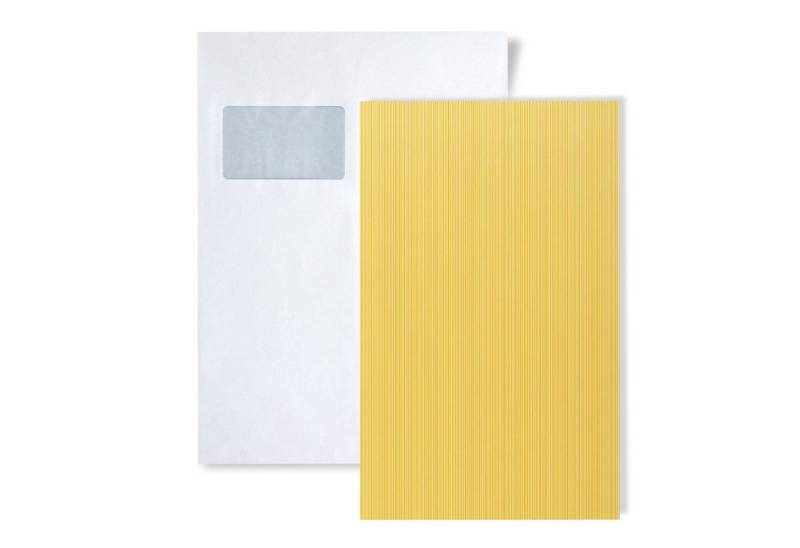 Edem Papiertapete 1 MUSTERSTÜCK S-598-21 DIN A4 MUSTER der Uni Tapete, gestreift, matt, unifarben, (1 Musterblatt, ca. A5-A4), gelb, safran-gelb, ginster-gelb von Edem
