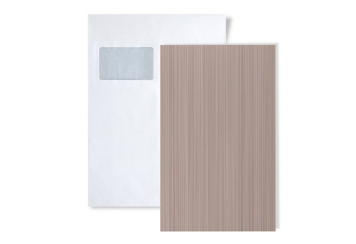 Edem Papiertapete S-598-23, gestreift, matt, unifarben, (1 Musterblatt, ca. A5-A4), braun, blass-braun, beige-braun von Edem