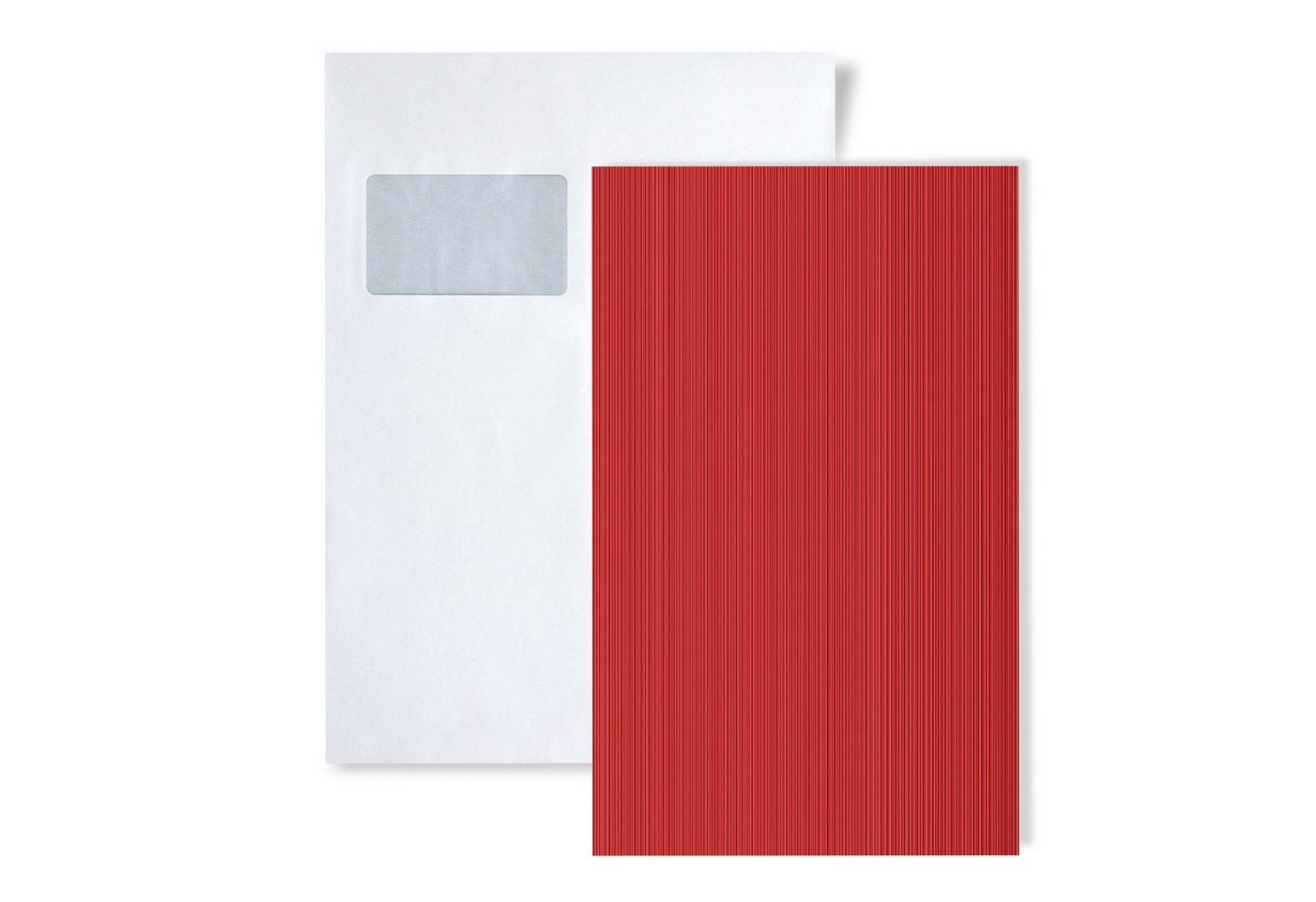 Edem Papiertapete S-598-24, gestreift, matt, unifarben, (1 Musterblatt, ca. A5-A4), rot, rubin-rot, karmin-rot von Edem