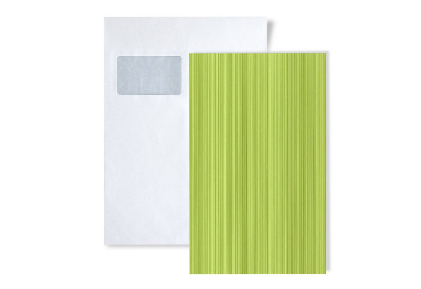 Edem Papiertapete S-598-25, gestreift, matt, unifarben, (1 Musterblatt, ca. A5-A4), grün, gelb-grün, schwefel-gelb von Edem