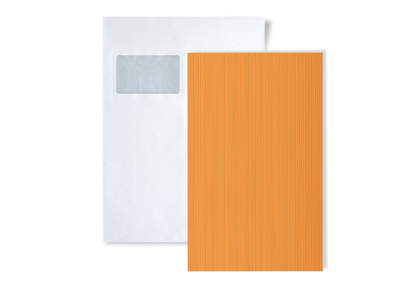 Edem Papiertapete S-598-26, gestreift, matt, unifarben, (1 Musterblatt, ca. A5-A4), orange, pastell-orange, gelb-orange von Edem