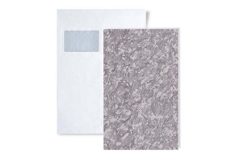 Edem Prägetapete 1 MUSTERSTÜCK S-9076-25 DIN A4 MUSTER der Uni Vliestapete, Metall-Effekte, unifarben, Spachtel-Optik, (1 Musterblatt, ca. A5-A4), silber, grau von Edem