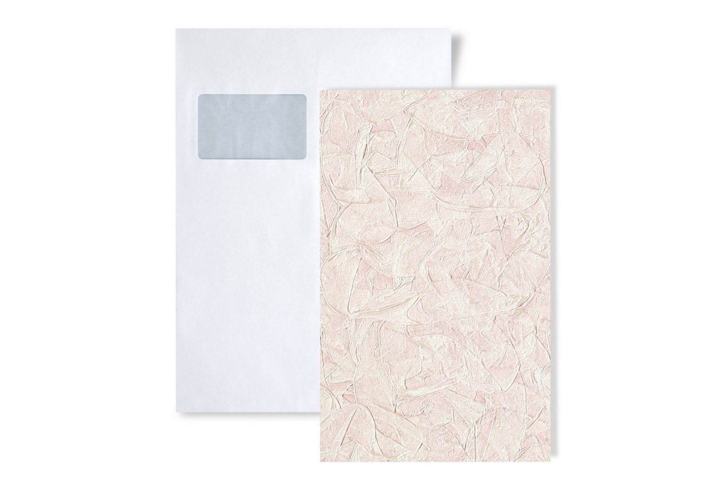 Edem Prägetapete S-9086-24, schimmernd, unifarben, Strukturmuster, (1 Musterblatt, ca. A5-A4), weiß, hell-rosa von Edem