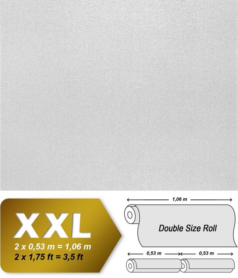 Edem Strukturtapete 80357BR60 Vliestapete überstreichbar Decken Wand Struktur weiß 212qm, strukturiert, matt, Strukturmuster, Spachtel-Optik, (1 Karton mit 8 Doppelrollen, 212 qm), Strukturvliestapeten zum Überstreichen, weiß von Edem