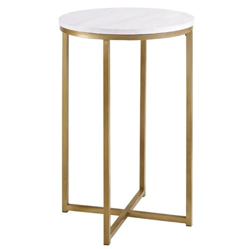 Eden Bridge Designs Runder Beistelltisch - Marmor/Gold von Eden Bridge Designs