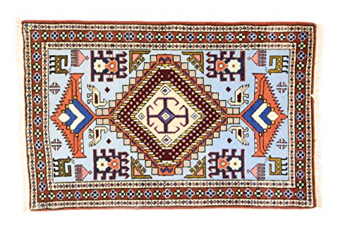 Eden Kunststoff Ardebil Teppich Hand geknotet, Baumwolle, Mehrfarbig, 68 x 104 cm von Eden Carpets