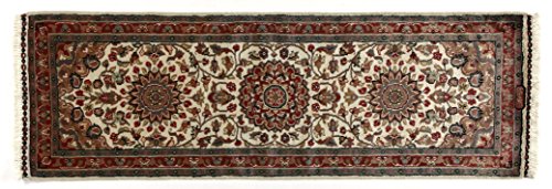 Eden Kunststoff Kashmirian Boden Seide Teppich Hand geknotet, Baumwolle, Mehrfarbig, 61 x 185 cm von Eden Carpets