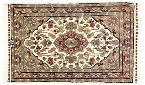 Eden Kunststoff Kashmirian Boden Seide Teppich Hand geknotet, Wolle, Mehrfarbig, 61 x 95 cm von Eden Carpets