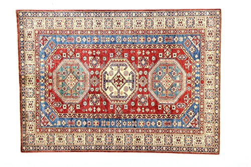 Eden Kunststoff Kazak Super Teppich Hand geknotet, Wolle, Mehrfarbig, 150 x 209 cm von Eden Carpets