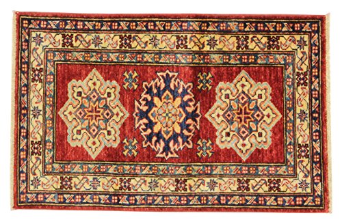 Eden Kunststoff Kazak Super Teppich Hand geknotet, Wolle, mehrfarbig, 59 x 92 cm von Eden Carpets