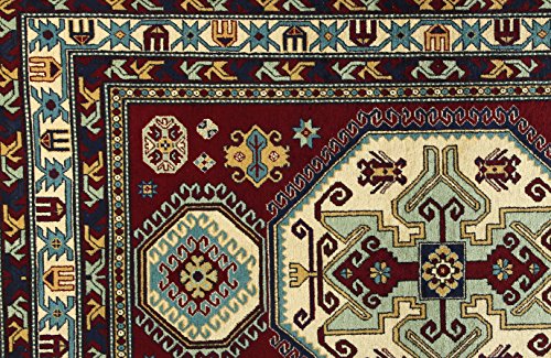 Eden Kunststoff Kazak Teppich Hand geknotet, Wolle, Mehrfarbig, 147 x 220 cm von Eden Carpets