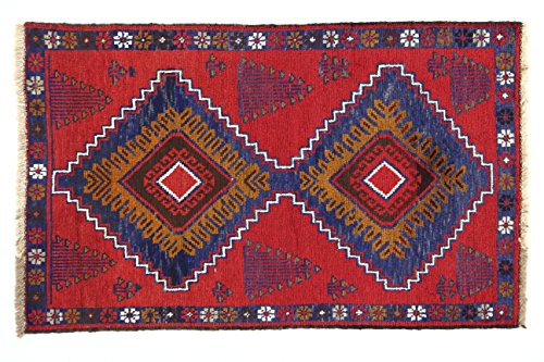 Eden Kunststoff Kezil Teppich Hand geknotet, Baumwolle, Mehrfarbig, 83 x 138 cm von Eden Carpets