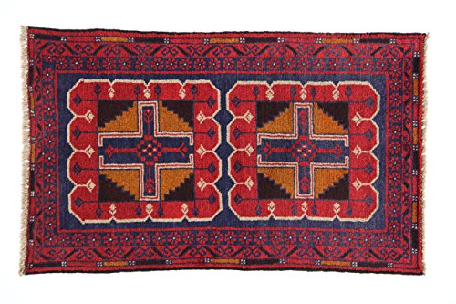 Eden Kunststoff Kezil Teppich Hand geknotet, Baumwolle, Mehrfarbig, 84 x 133 cm von Eden Carpets