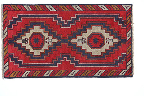 Eden Kunststoff Kezil Teppich Hand geknotet, Baumwolle, Mehrfarbig, 85 x 133 cm von Eden Carpets