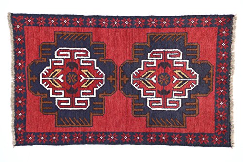 Eden Kunststoff Kezil Teppich Hand geknotet, Baumwolle, Mehrfarbig, 85 x 138 cm von Eden Carpets
