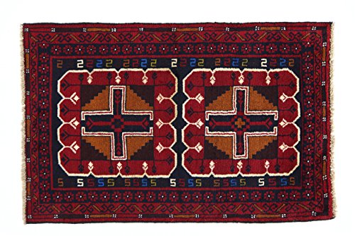 Eden Kunststoff Kezil Teppich Hand geknotet, Baumwolle, Mehrfarbig, 86 x 133 cm von Eden Carpets