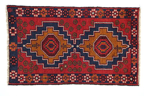Eden Kunststoff Kezil Teppich Hand geknotet, Baumwolle, Mehrfarbig, 86 x 140 cm von Eden Carpets
