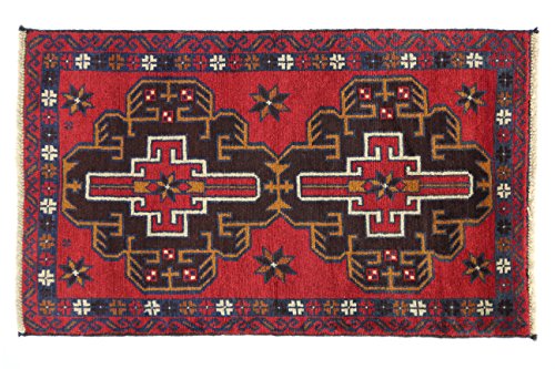 Eden Kunststoff Kezil Teppich Hand geknotet, Baumwolle, Mehrfarbig, 86 x 141 cm von Eden Carpets