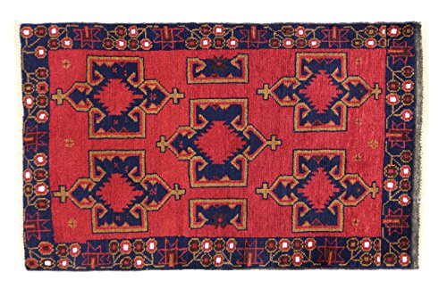 Eden Kunststoff Kezil Teppich Hand geknotet, Baumwolle, Mehrfarbig, 87 x 137 cm von Eden Carpets