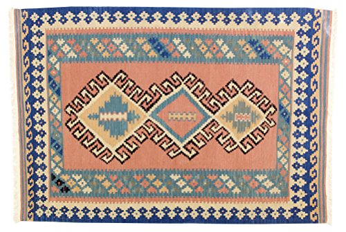 Eden Kunststoff Kilim P Teppich Hand geknotet, Wolle, Mehrfarbig, 123 x 183 cm von Eden Carpets