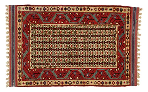 Eden Kunststoff Konya Antik Teppich Hand geknotet, Baumwolle, Mehrfarbig, 116 x 163 cm von Eden Carpets