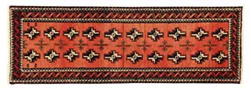 Eden Kunststoff Mossul Teppich Hand geknotet, Baumwolle, Mehrfarbig, 68 x 203 cm von Eden Carpets