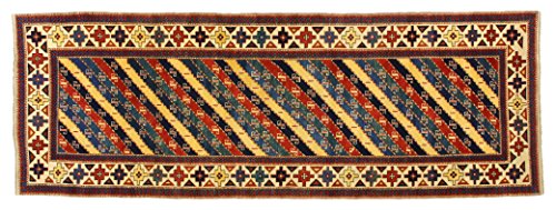 Eden Kunststoff Shirvan Teppich Hand geknotet, Baumwolle, Mehrfarbig, 101 x 288 cm von Eden Carpets