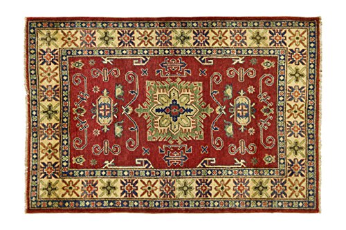 Eden Kunststoff Usbekistan Teppich Hand geknotet, Baumwolle, Mehrfarbig, 101 x 146 cm von Eden Carpets