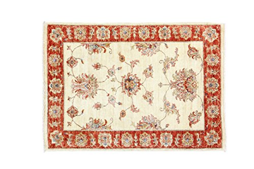 Eden Kunststoff Zigler Teppich Hand geknotet, Wolle, mehrfarbig, 80 x 114 cm von Eden Carpets