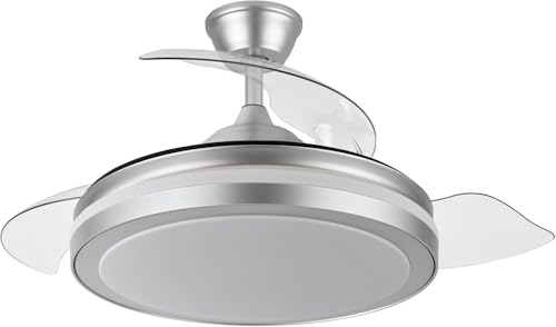 Eden pulse Deckenventilator, Nickel, 6 Geschwindigkeiten, 3 ausklappbare Flügel, 39/49 x 45/109 cm, Fernbedienung, Timer Eden pulse Deckenventilator, Nickel, 6 Geschwindigkeiten, 3 ausklappbare Flügel, 39/49 x 45/109 cm, Fernbedienung, Timer von Eden pulse